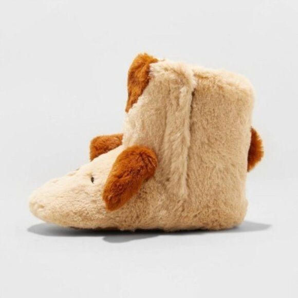 cat & Jack Toddler Boys Marlo Dog Slippers Brown - Picture 2 of 4